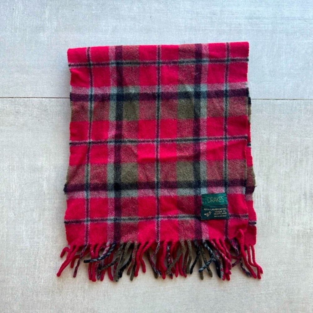 DRAKES Plaid Wool Scarf 🧣